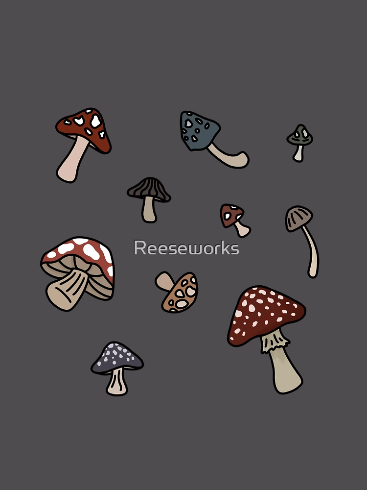 Aperçu 6 sur 6. Sweat à capuche oversize premium avec l'œuvre Champignons créée et vendue par Reeseworks.
