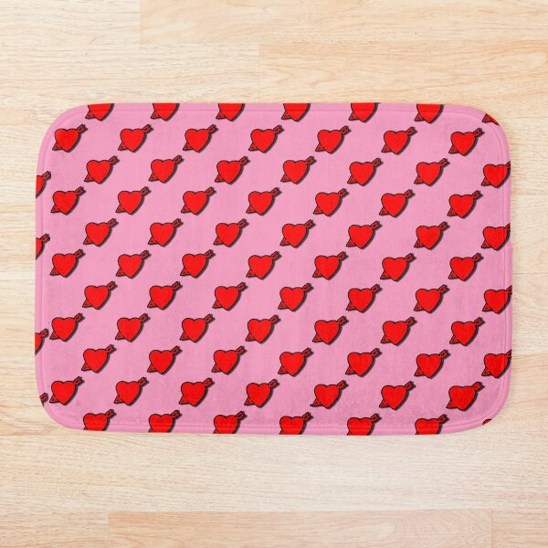 Item preview, Polka Dot Red Cartoon Hearts with Arrows Pattern on a Pink Background Large Sized Repeating Pattern designed and sold by Nicolette Olivier.