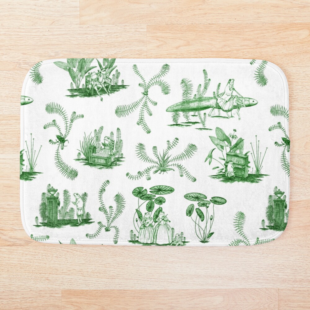 Frog Toile (Green) Shower Curtain for Sale by Vincent Briggs