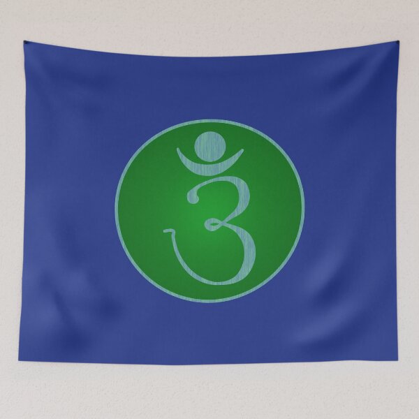 Item preview, OM Logo - Blue on Green designed and sold by Fractal Journeys, etc. .