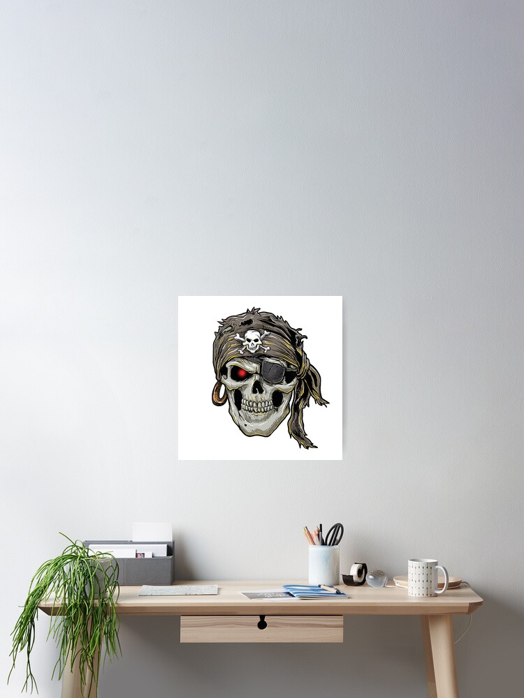 Copy of Pirate pirate skull with a bandana skull and crossbones