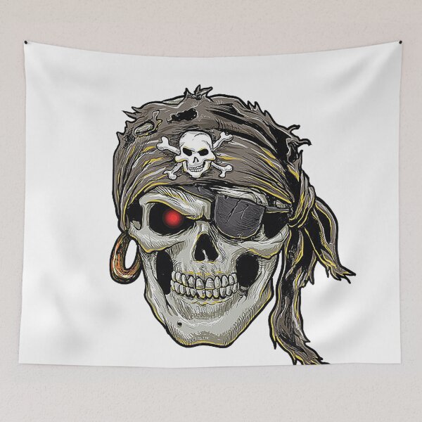Item preview, Copy of Pirate, pirate skull with a bandana, skull and crossbones,  designed and sold by Nostrathomas66.