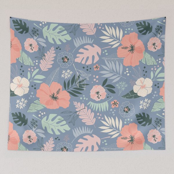 Item preview, Tropical Plants on Blue designed and sold by Heather Rosas.