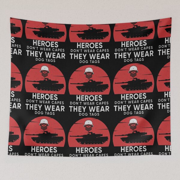 Item preview, Heroes Don't Wear Capes They Wear Dog Tags designed and sold by FridPix.
