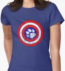 Captain Pupmerica (Distressed) Women's Fitted T-Shirt