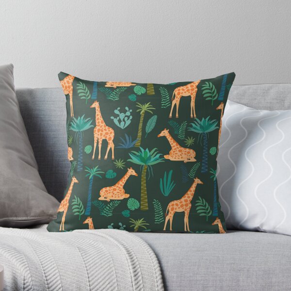 18 x 18 Throw Pillows (2) - Custom Giraffe Pattern - Animal Social