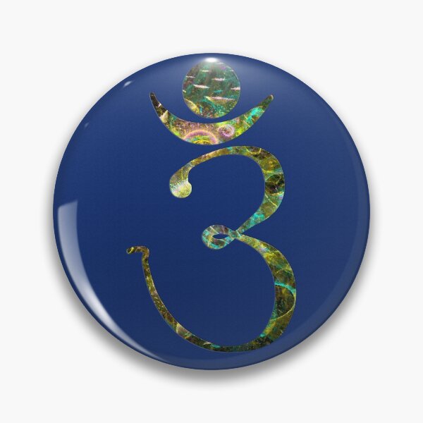 Item preview, OM Logo - Fractal Pattern on Blue designed and sold by Fractal Journeys, etc. .