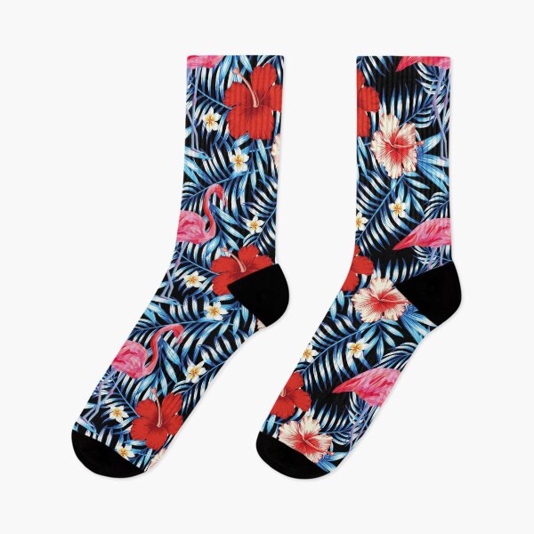 Item preview, Pink flamingo jungle night seemless patter designed and sold by Inspireaglow.