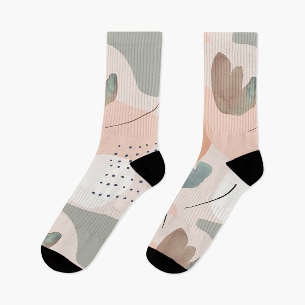 Item preview, Abstract Mixed Pastel Watercolor Print - Peach, Black, Gray, Black designed and sold by silviaol.