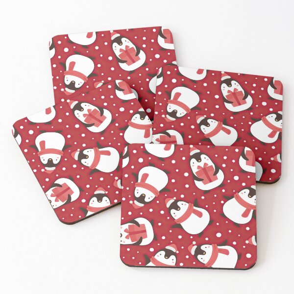 Item preview, Christmas Penguins On Red designed and sold by FlossieShop96.