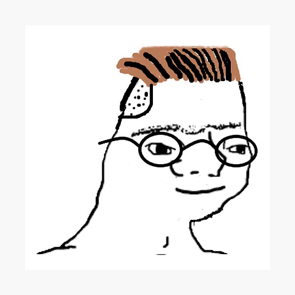 "Zoomer Wojak Funny Meme" Photographic Print for Sale by memeology69