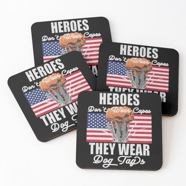 Item preview, Heroes Don't Wear Capes They Wear Dog Tags designed and sold by FridPix.