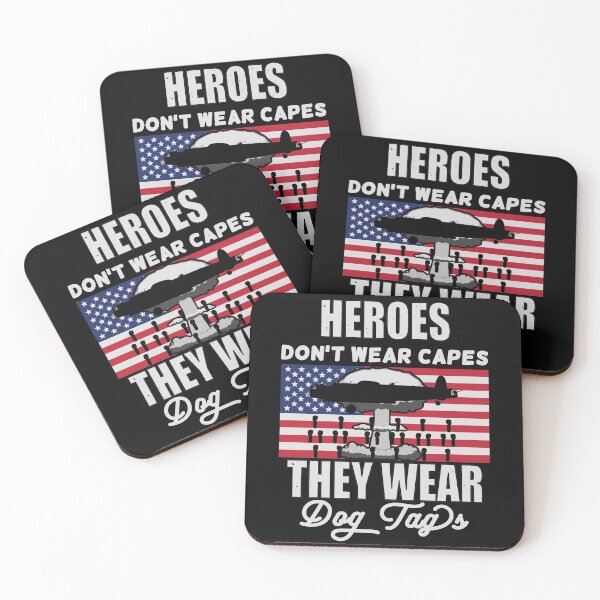 Item preview, Heroes Don't Wear Capes They Wear Dog Tags designed and sold by FridPix.