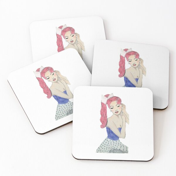 Item preview, Second Pinup Rockabilly Retro Red Hair Salon Chick designed and sold by ClosLineDesigns.