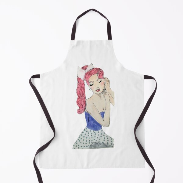 Item preview, Second Pinup Rockabilly Retro Red Hair Salon Chick designed and sold by ClosLineDesigns.