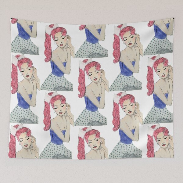 Item preview, Second Pinup Rockabilly Retro Red Hair Salon Chick designed and sold by ClosLineDesigns.