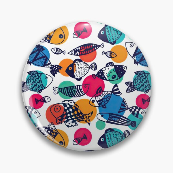 Item preview, Fish On Color Circles Background designed and sold by ConcorStore.