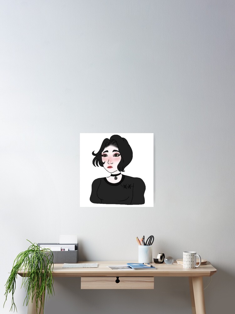 doomer girl' Poster, picture, metal print, paint by hafis