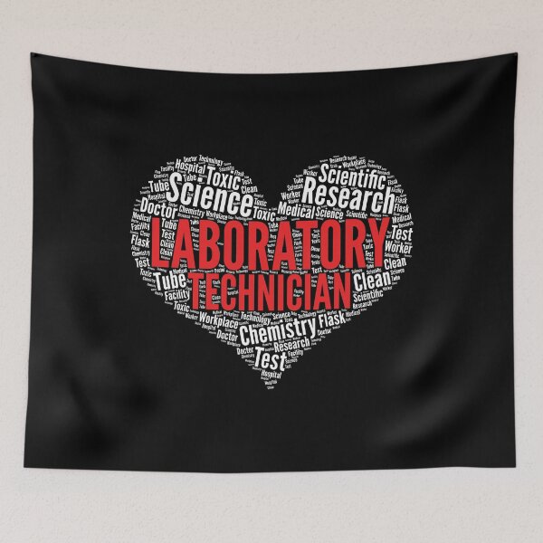 Item preview, Laboratory technician Heart Shape Word Cloud Design design designed and sold by theodoros20.