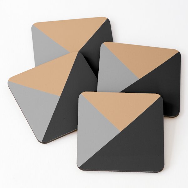 Item preview, Brown Black Grey Tricolor Geometric Colorblock Pattern designed and sold by inquestyle.