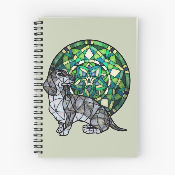 Item preview, Dappled Dachshund Round Flower 1 Green Stained Glass designed and sold by Wyvernwrought.