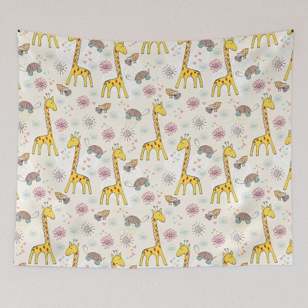 Item preview, Giraffe Bird Turtle Floral  designed and sold by AlysaWithArt.