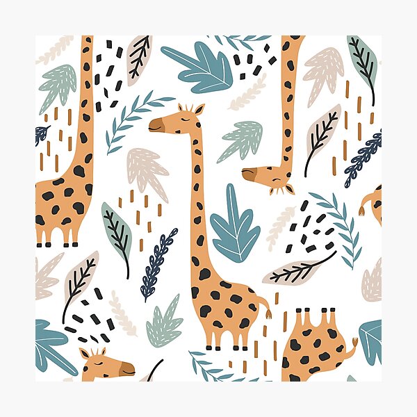 Item preview, Giraffe Plants On White designed and sold by AlysaWithArt.