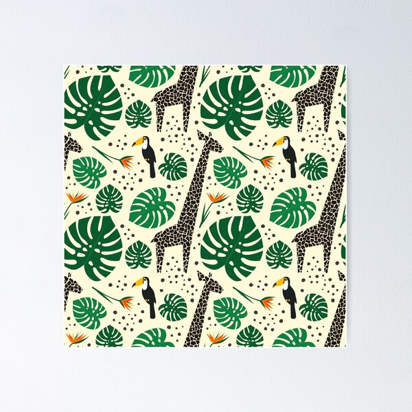 Item preview, Giraffe Toucan Tropical designed and sold by AlysaWithArt.