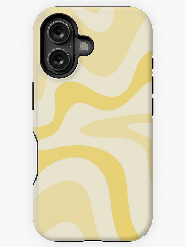 Imagen 1 de 4, Funda de iPhone con la obra Retro Liquid Swirl Abstract Pattern Square 3 en amarillo pálido, diseñada y vendida por kierkegaard.