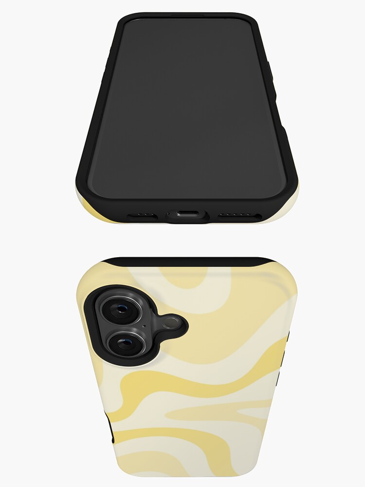 Imagen 3 de 4, Funda de iPhone con la obra Retro Liquid Swirl Abstract Pattern Square 3 en amarillo pálido, diseñada y vendida por kierkegaard.