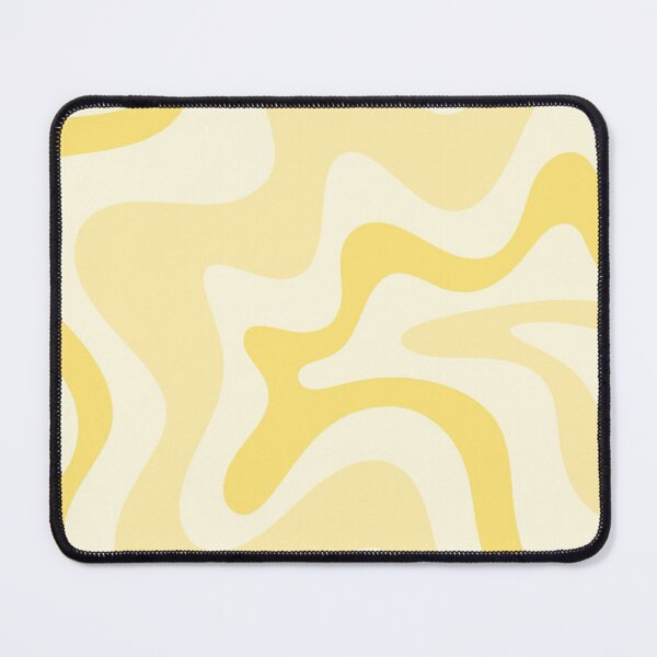 Item preview, Retro Liquid Swirl Abstract Pattern Square 3 in Pale Yellow designed and sold by kierkegaard.