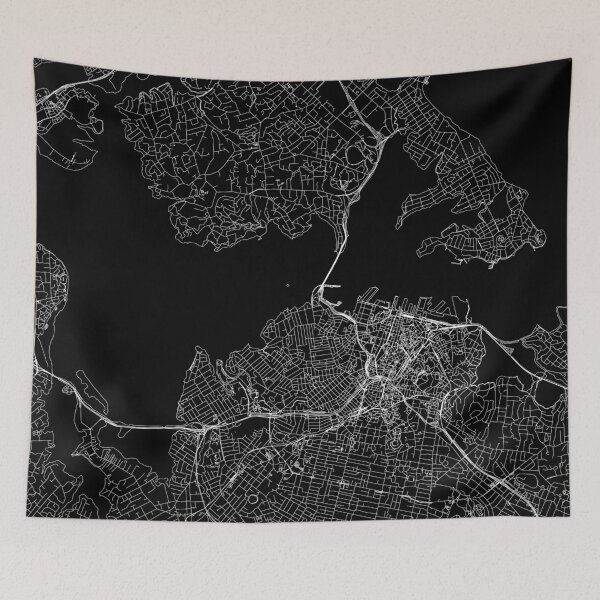 Item preview, Auckland Black Map designed and sold by multiplicitymap.