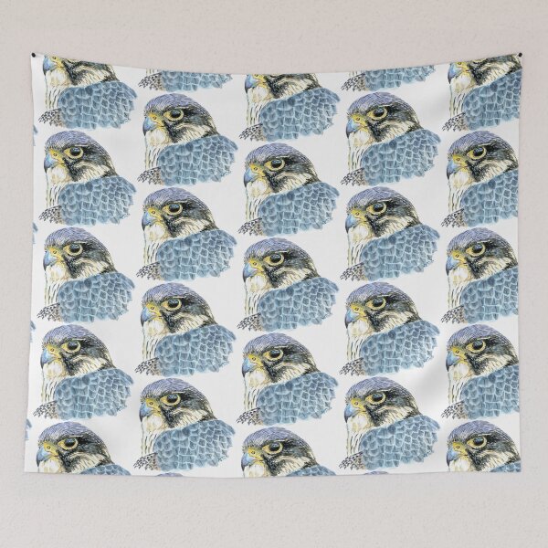 Item preview, Peregrine falcon portrait designed and sold by Fozzyartsales.