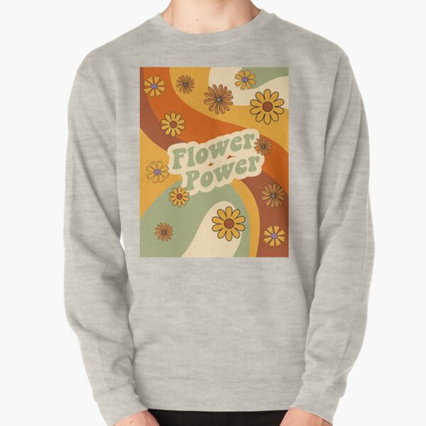 Flower Power - Retro Psychedelic Typography Design Long Sleeve T-Shirt