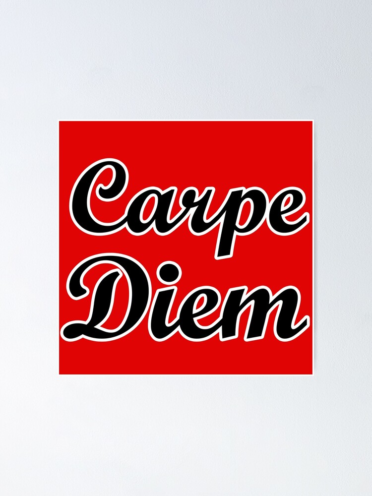 Poster Carpe Diem Citation Humour Par Huggymauve Redbubble