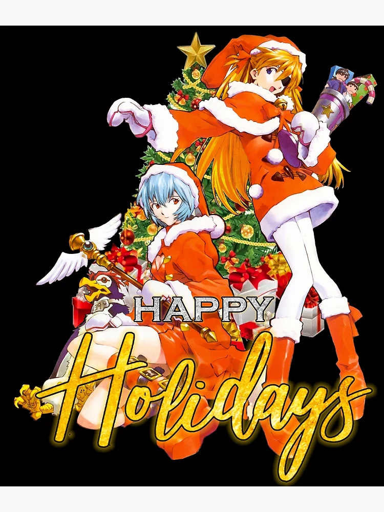 Neon Genesis Evangelion Asuka Rei Happy Holidays | Poster