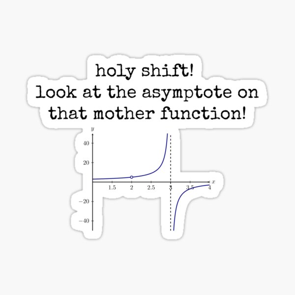 Holy Shift! Look at the Asymptote on that Mother Function! Sticker