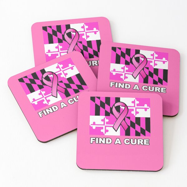 Item preview, Find a Cure Maryland State Flag Breast Cancer Pink Ribbon Survivor Find a Cure October Awareness Month designed and sold by Draculaura2009.