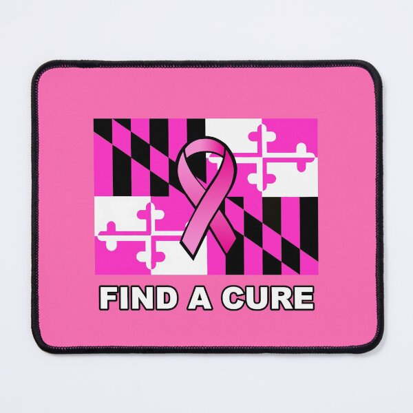 Item preview, Find a Cure Maryland State Flag Breast Cancer Pink Ribbon Survivor Find a Cure October Awareness Month designed and sold by Draculaura2009.