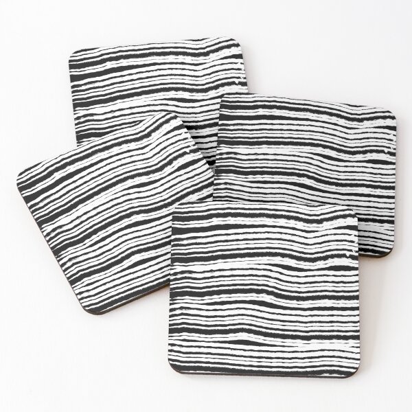 Item preview, "Ploughed" 2 | Horizontal Black and White Pattern designed and sold by LiseHoltArt.