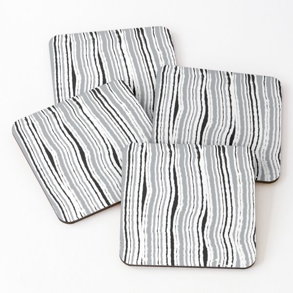 Item preview, "Ploughed" 5 | Vertical Grey, Black and White Pattern designed and sold by LiseHoltArt.