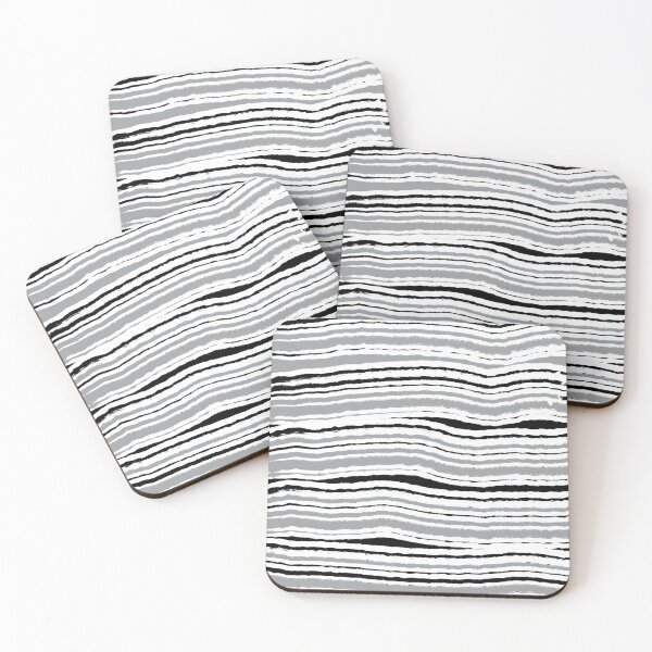 Item preview, "Ploughed" 6 | Horizontal Grey, Black and White Pattern designed and sold by LiseHoltArt.