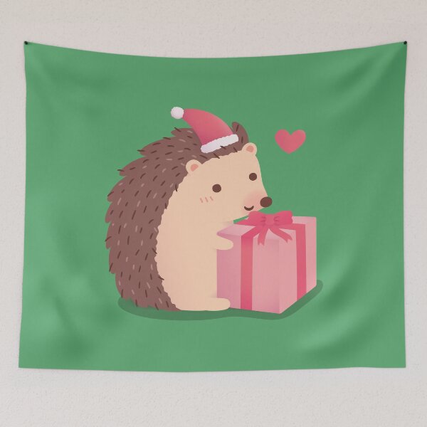 Artikelvorschau, Netter Igel umarmt Weihnachtsgeschenk entworfen und verkauft von rustydoodle.