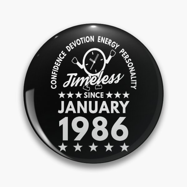 Item preview, January Birthday Timeless Person - 1986 - White Text designed and sold by MoonsmileProd.
