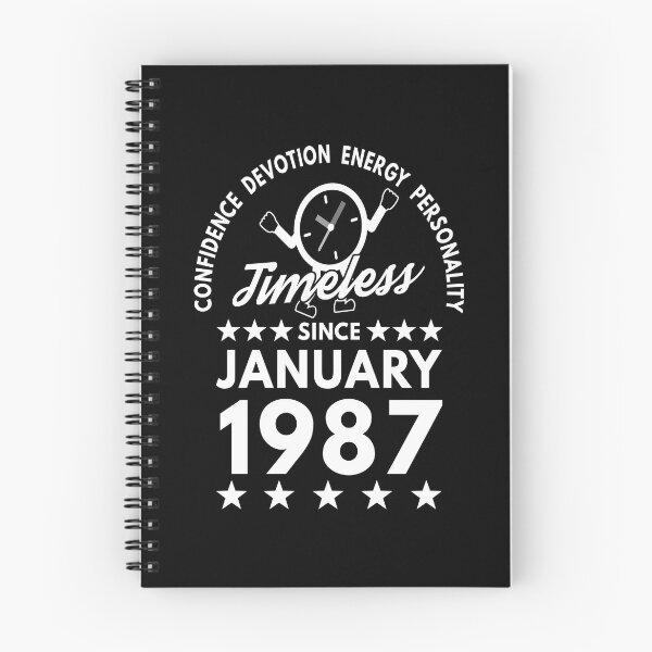 Item preview, January Birthday Timeless Person - 1987 - White Text designed and sold by MoonsmileProd.