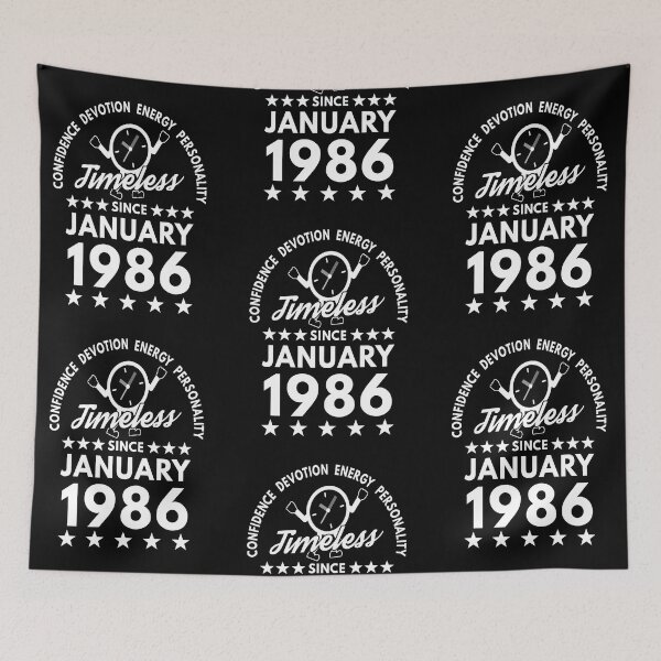 Item preview, January Birthday Timeless Person - 1986 - White Text designed and sold by MoonsmileProd.