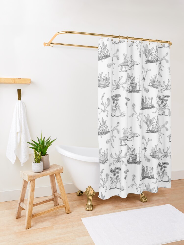 Frog Toile (Black) Shower Curtain for Sale by Vincent Briggs