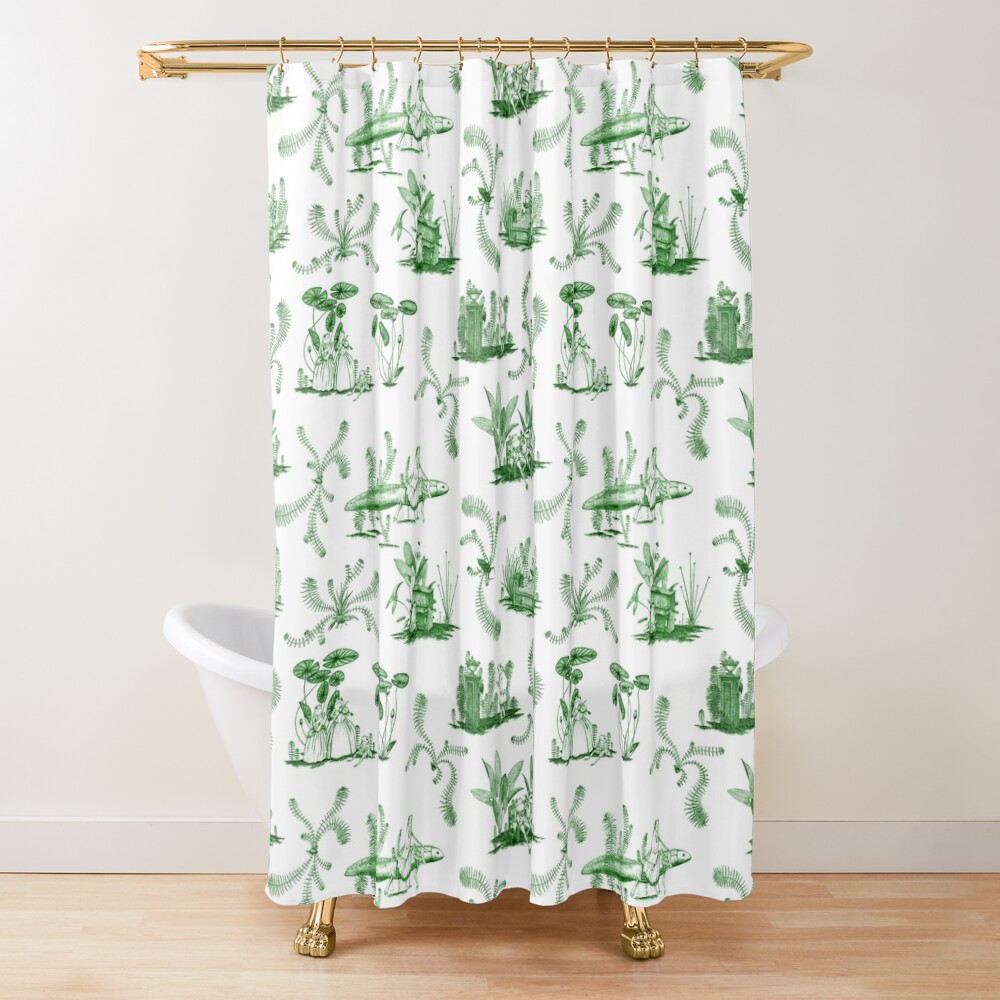 Frog Toile (Green) | Shower Curtain