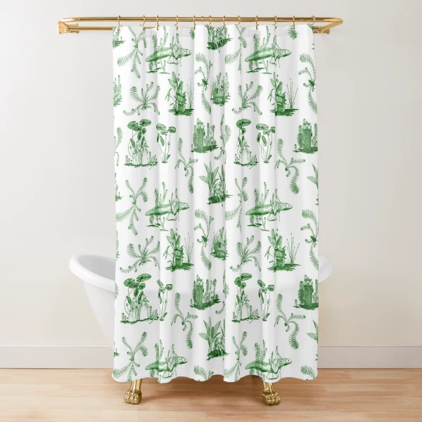 Frog Shower Curtain Tropic Frog in Nature Print for Bathroom