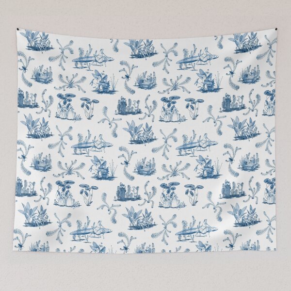 Item preview, Frog Toile (Blue) designed and sold by Vincent Briggs.